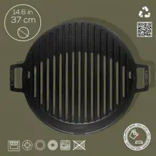 Lava Döküm Mangal Izgarası  Kulplu Çap 37 cm Yuvarlak