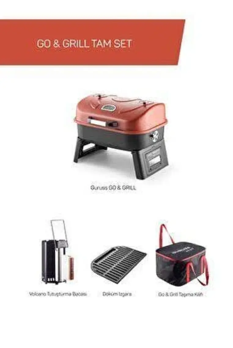 Guruss Go & Grill Barbekü Mangal Tam Set