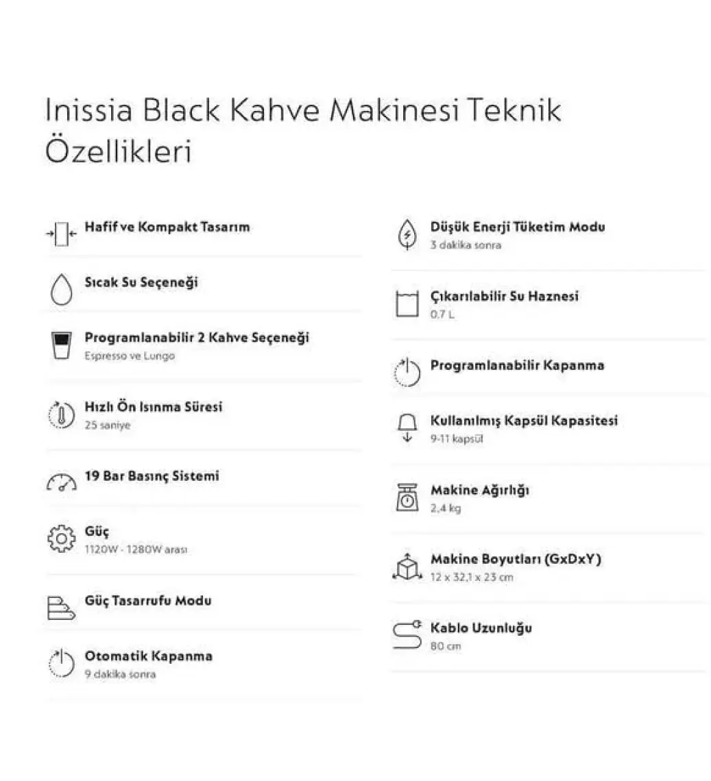 Nespresso İnissia D40 Kahve Makinesi,Black