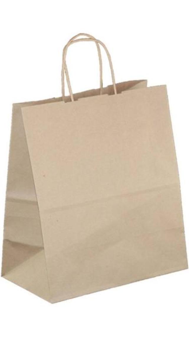 Kraftürkiye Burgu Saplı Kraft Kağıt Çanta 25 x 12 x 31 cm