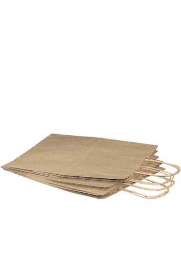 Kraftürkiye Burgu Saplı Kraft Kağıt Çanta 25 x 12 x 31 cm