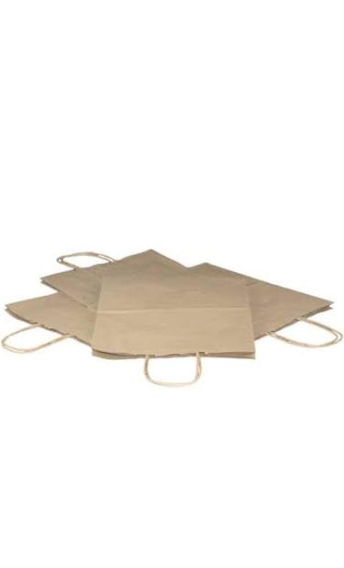 Kraftürkiye Burgu Saplı Kraft Kağıt Çanta 25 x 12 x 31 cm