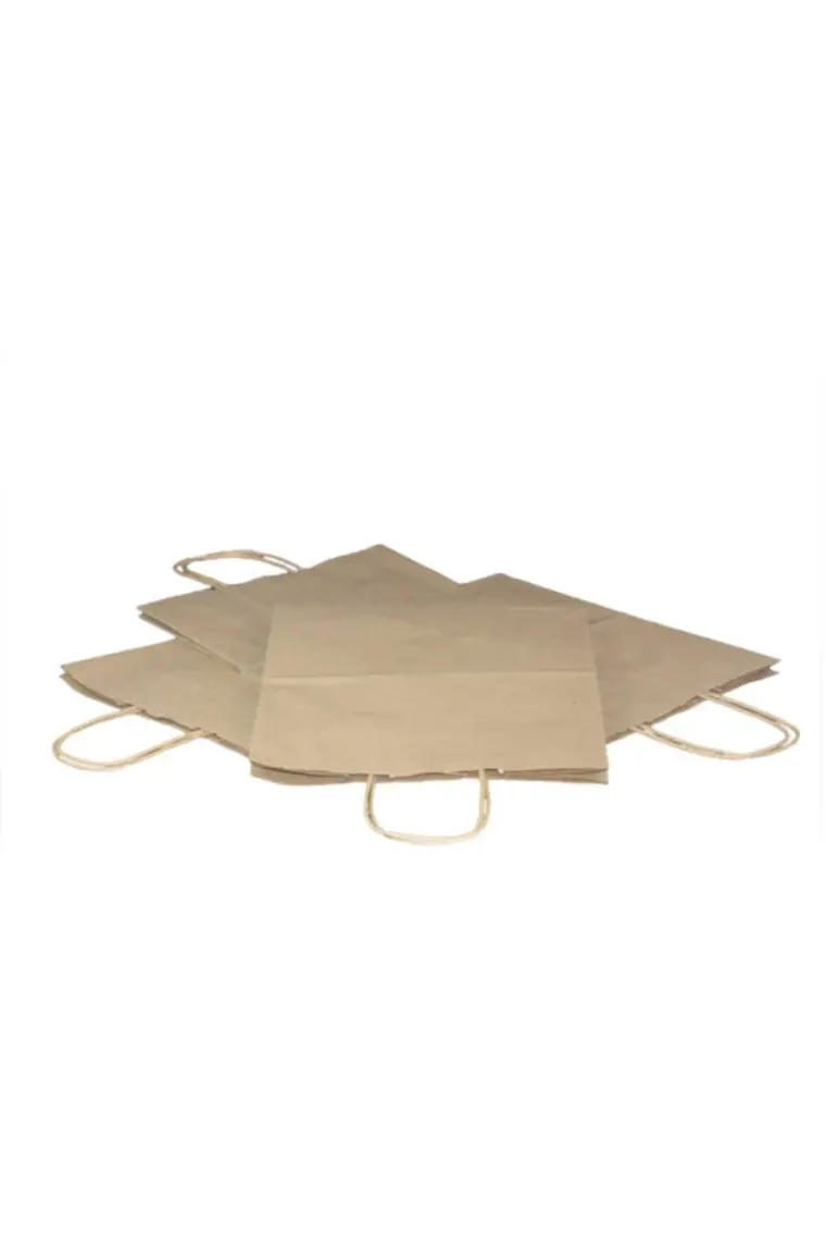 Kraftürkiye Burgu Saplı Kraft Kağıt Çanta 25 x 12 x 31 cm