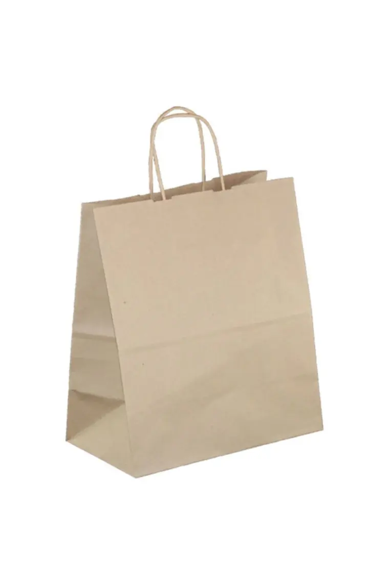 Kraftürkiye Burgu Saplı Kraft Kağıt Çanta 25 x 12 x 31 cm