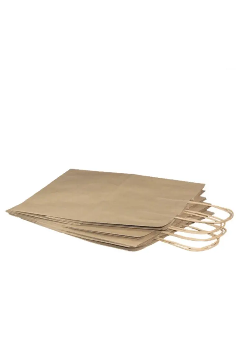 Kraftürkiye Burgu Saplı Kraft Kağıt Çanta 25 x 12 x 31 cm