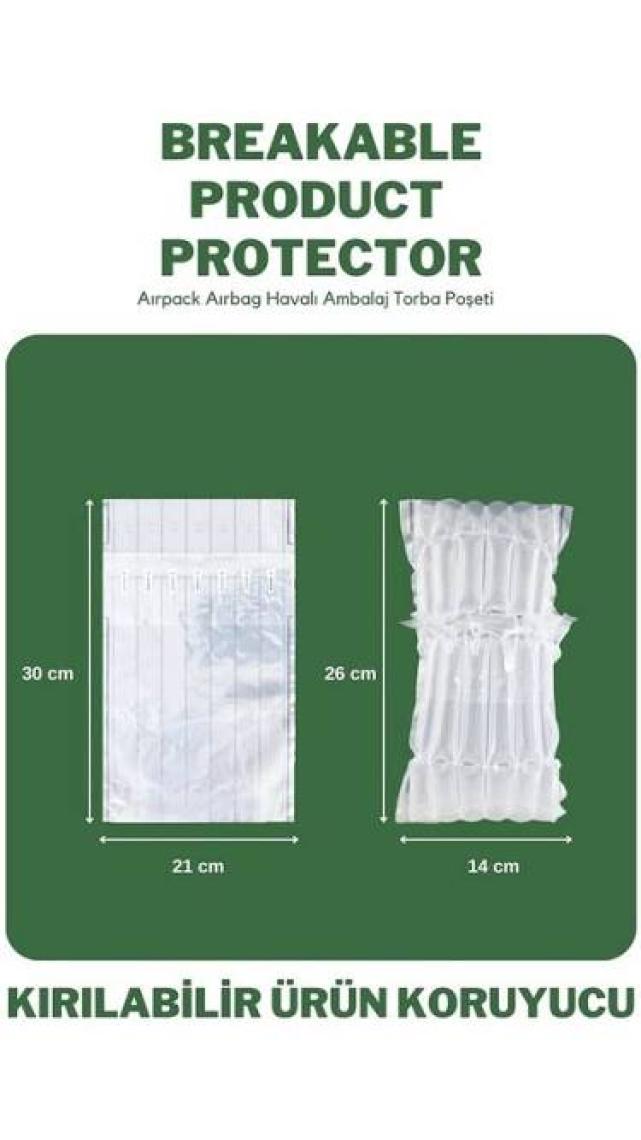 Key Market 20 Adet-Paket 21x30 cm Airpack Ambalaj Torbası Airbag Havalı Poşet Dayanıklı Paketleme