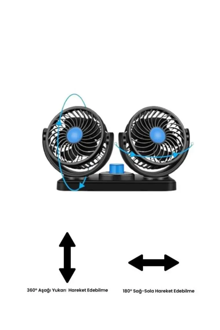 Minihome Universal Araç Içi Fan Çakmaklık Girişli 2'li Vantilatör