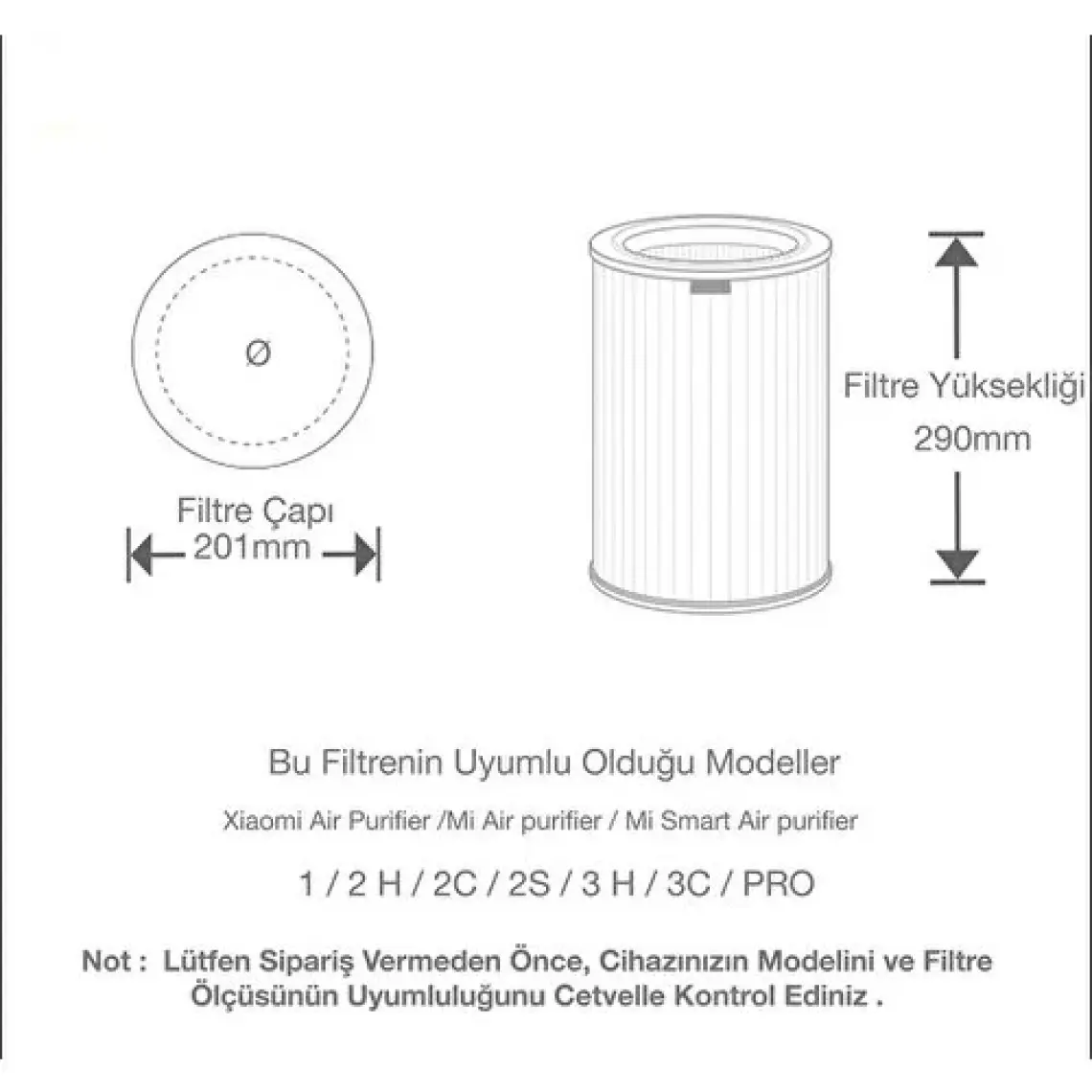 Xiaomi Mi 1/2/3/ Pro Air Purifier  Gri Yedek HEPA Filtre