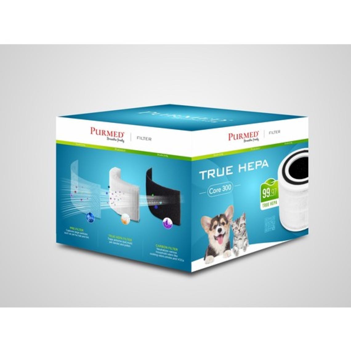 Purmed Levoit Core 300, Core 300S Air Purifier Uyumlu Hepa + Karbon Filtre - Beyaz