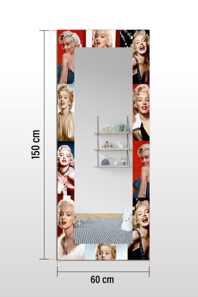 Renkli Marilyn Monroe Boy Aynası 150x60cm