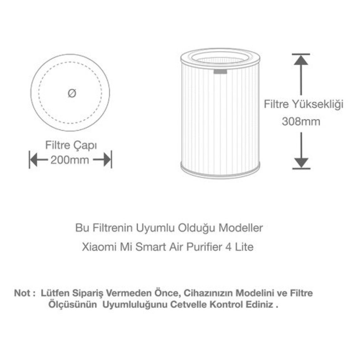 Purmed Xiaomi Smart Air Purifier 4 Lite HEPA filtre