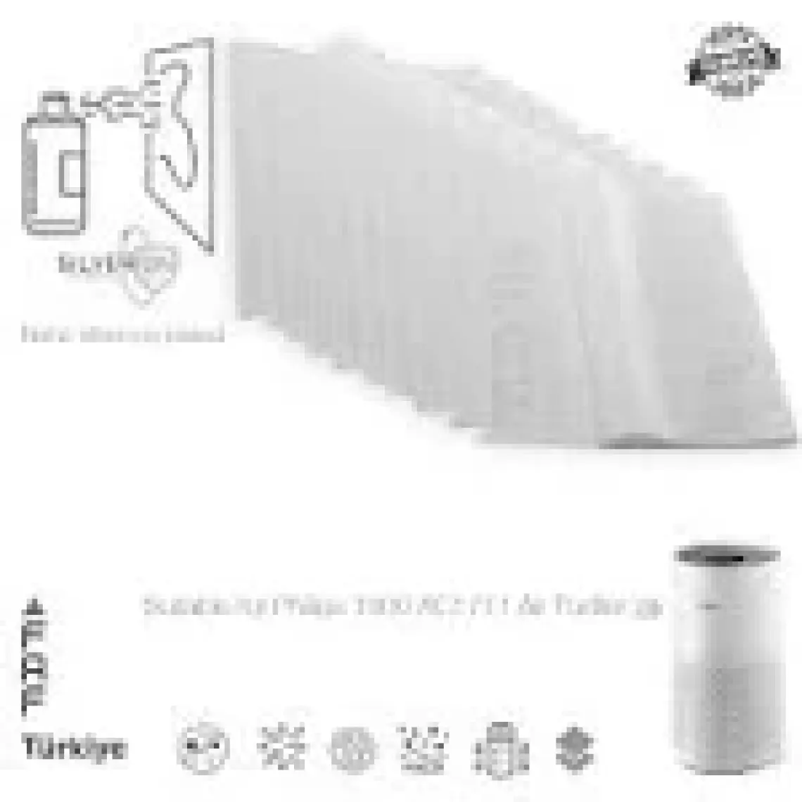 Faf 10 Adet Philips AC1711 Uyumlu Gümüş Iyonlu Elektrostatik Toz Tutucu Ön Filtre