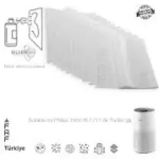 Faf 10 Adet Philips AC1711 Uyumlu Gümüş Iyonlu Elektrostatik Toz Tutucu Ön Filtre