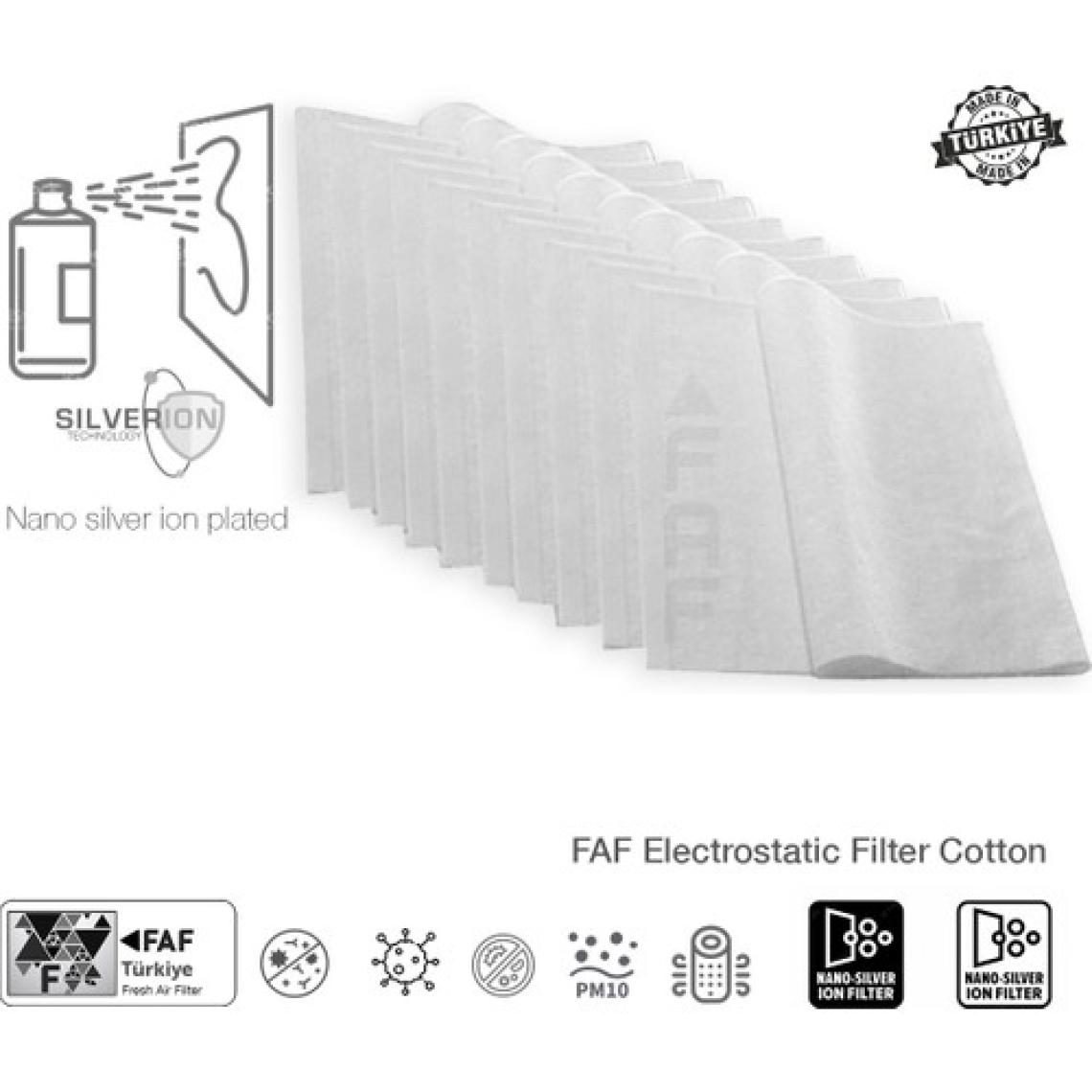 Faf 10 Adet Bissel Myair Hub 3172N/D Uyumlu Gümüş Iyonlu Elektrostatik Toz Tutucu Ön Filtre