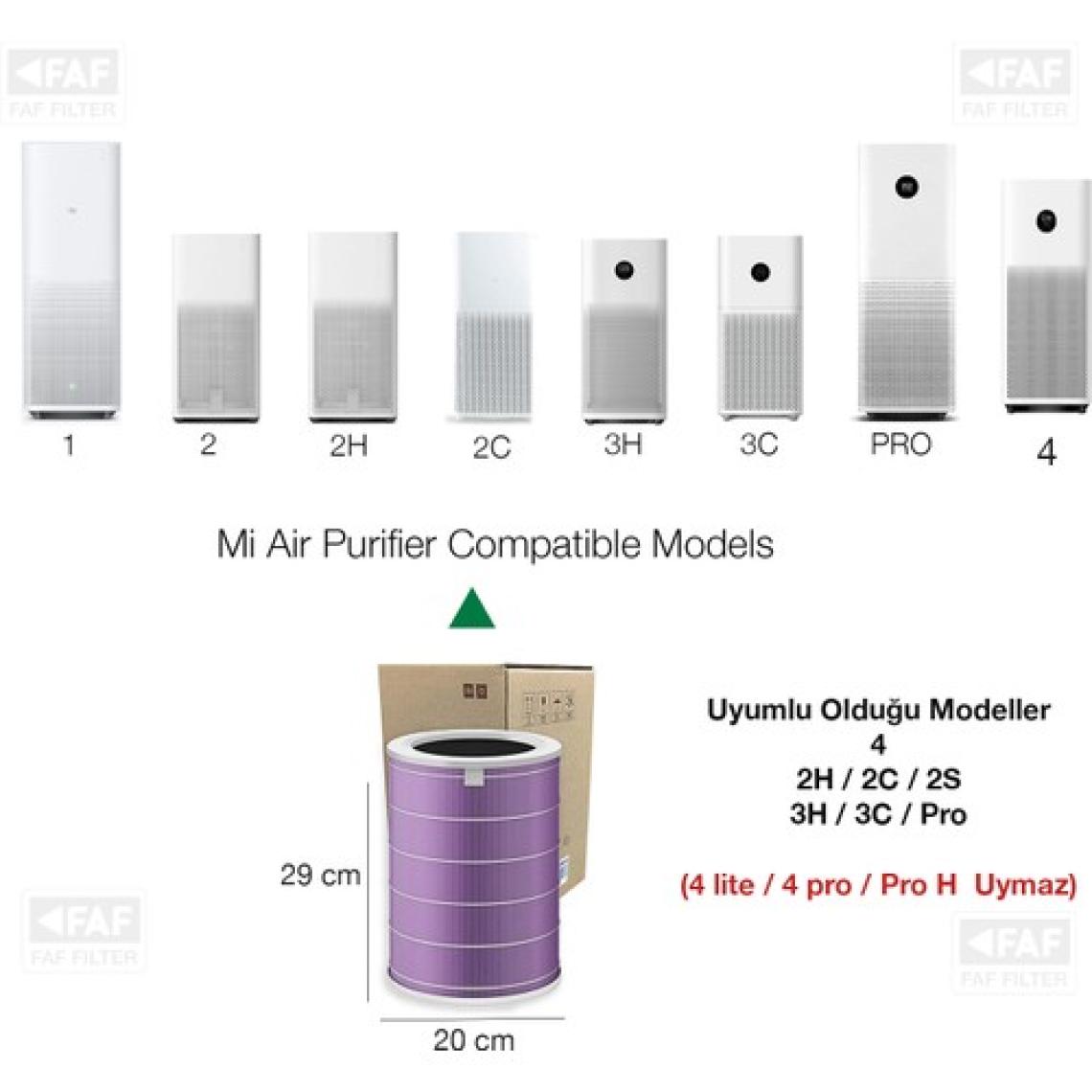 Faf / Xiaomi Mi Smart Air Purifier 4/ 2h/2c /3h/3c / Pro  Hava Temizleyici Filtre ve Aksesuarları