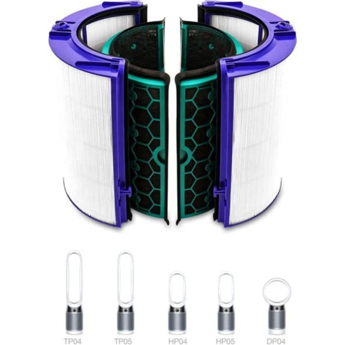 Purmed Dyson TP04 HP04 DP04 TP05 HP05  Hava Temizleyici Uyumlu 360˚ Kademeli Hepa+Karbon Filtre