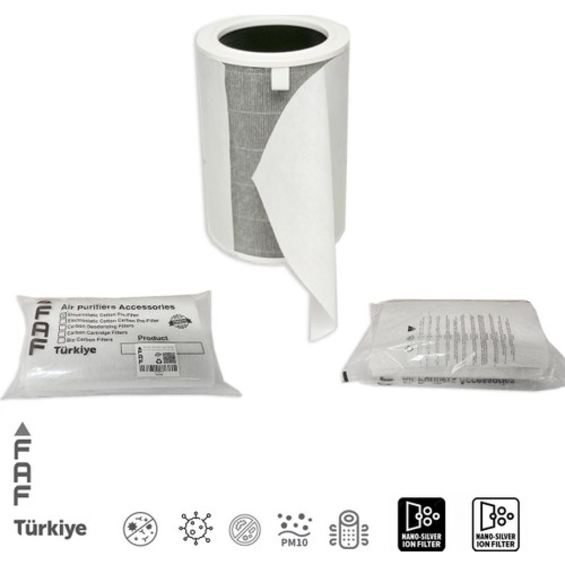Faf 10 Adet Xiaomi  Smart Air Purifier 4lite Uyumlu Elekrostatik Toz Tutucu Beyaz Ön Filtre