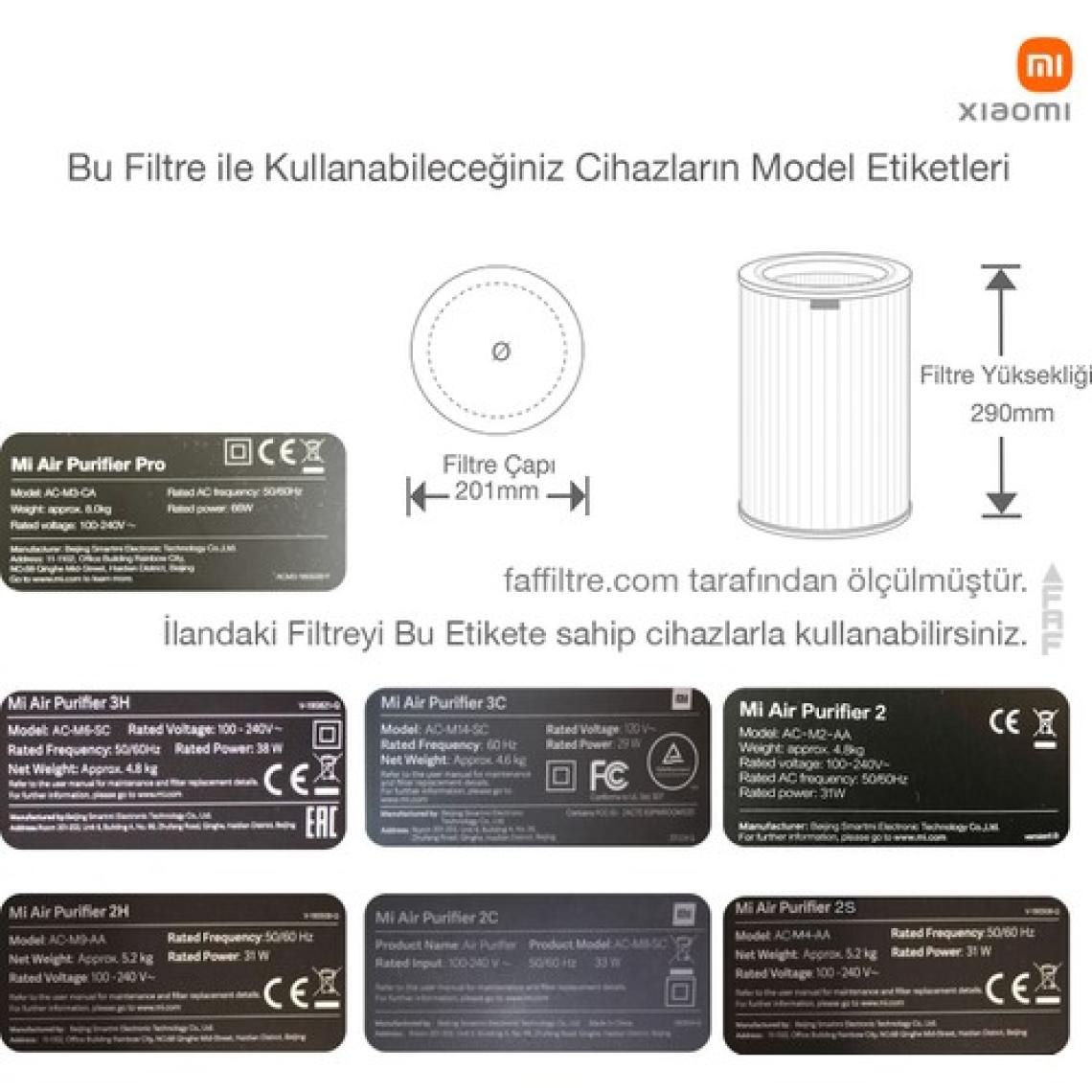 Xiaomi Mi Smart Home Air Purifier Pro/2/2S/2H/3H Akıllı Hava Temizleyici - Yedek Anti Formaldehydre Filtre (%100 İthal A+ Kalite)