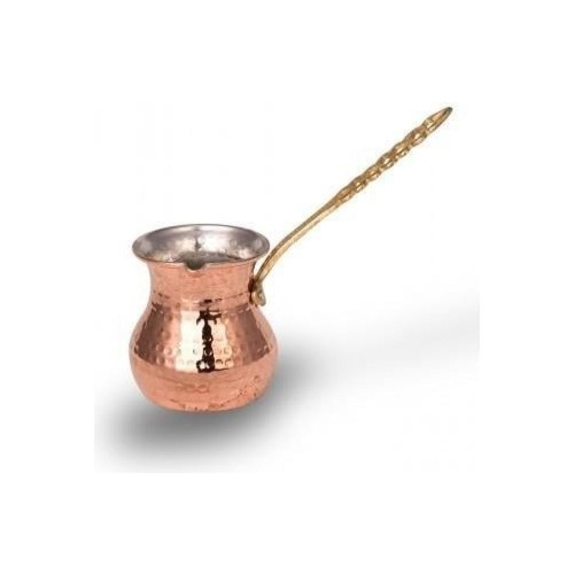 Turna Bakır Eylül Cezve 2 No 3 Fincan Makine Dövme Kırmızı TURNA1228-1
