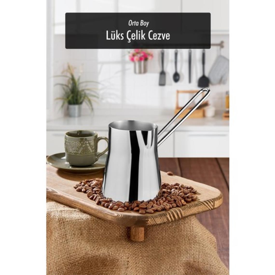 EW's Kitchenware Paslanmaz Çelik 500 ml Orta Boy Cezve ( 6 Fincan Ölçüsünde )