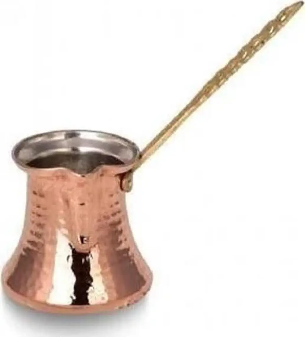 Turna Bakır Kervan Cezve 1 No Ince 1 Fincan Makine Dövme Kırmızı TURNA1211-1