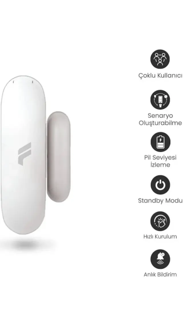Fonri Akıllı Kablosuz Kapı Pencere Sensörü, Wifi, Mobil Bildirim, Uzaktan Takip, 2 Yıl Garantili, Google Asistan Ve Tuya Destekli