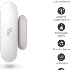Fonri Akıllı Kablosuz Kapı Pencere Sensörü, Wifi, Mobil Bildirim, Uzaktan Takip, 2 Yıl Garantili, Google Asistan Ve Tuya Destekli