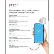 Fonri Akıllı Kablosuz Hareket Sensörü, Google Asistan Destekli, Wifi, Uzaktan Kontrol, 2 Yıl Garantili, Tuya Destekli