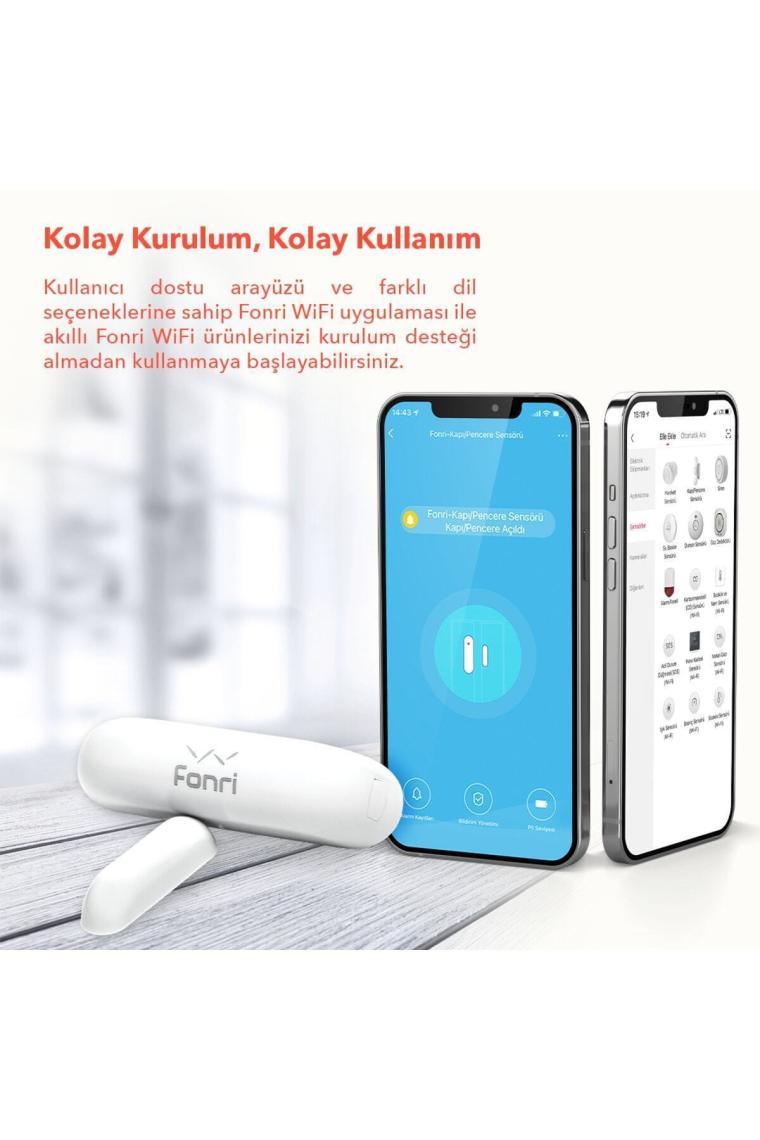 Akıllı Kablosuz Kapı Pencere Sensörü, Mobil Bildirim, Wifi, Uzaktan Takip, Google Asistan Ve Tuya
