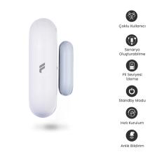 Akıllı Kablosuz Kapı Pencere Sensörü, Mobil Bildirim, Wifi, Uzaktan Takip, Google Asistan Ve Tuya