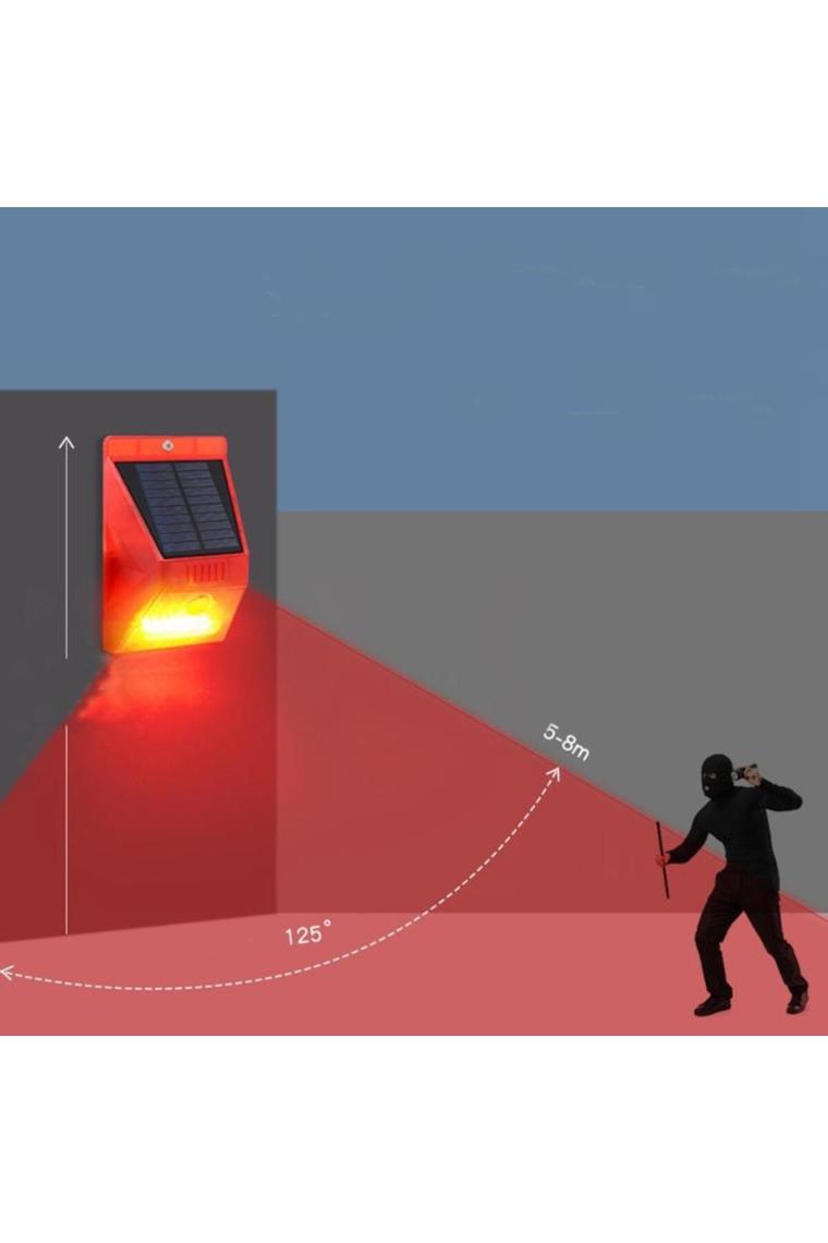 Upway Güneş Enerjili Solar Sesli Alarm Sistemi 129 Db Sesli Pır Hareket Sensörlü Kumandalı