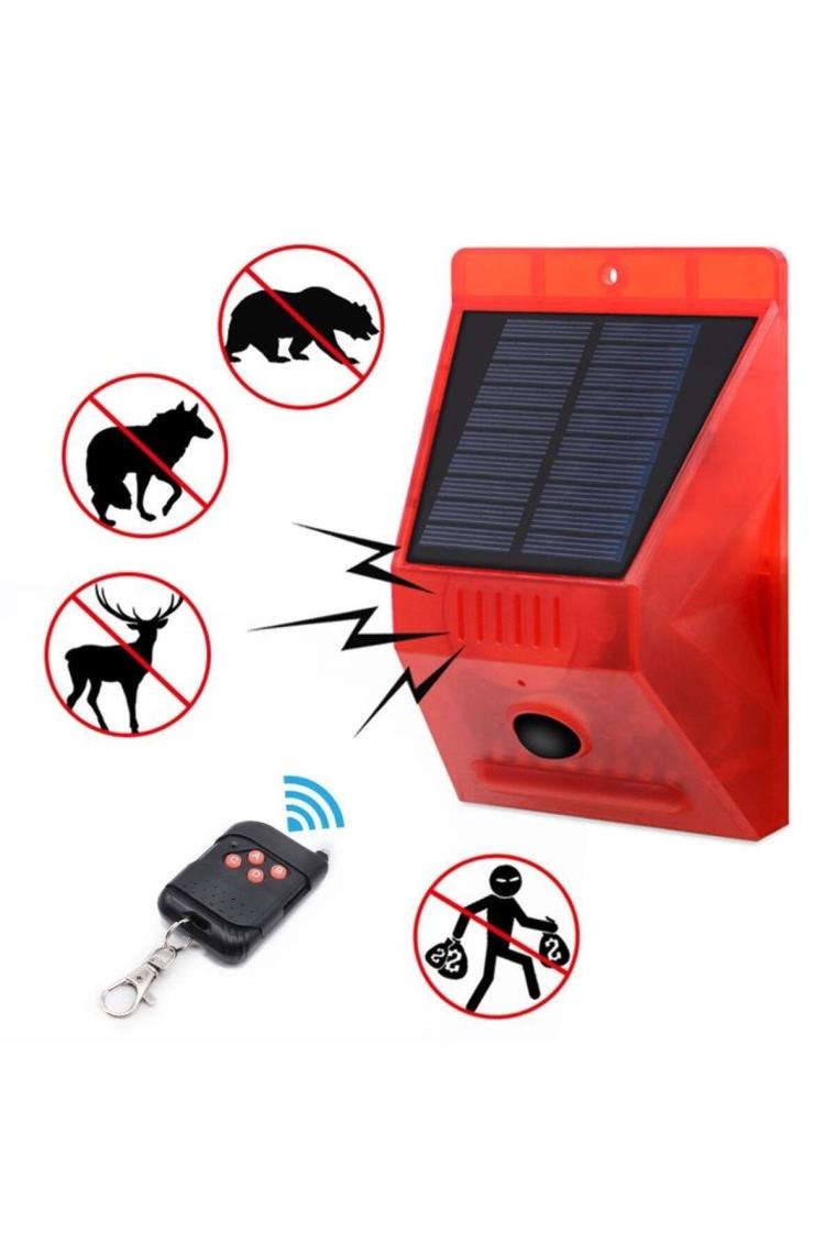 Upway Güneş Enerjili Solar Sesli Alarm Sistemi 129 Db Sesli Pır Hareket Sensörlü Kumandalı