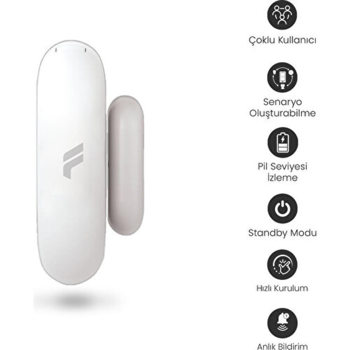 Fonri Akıllı Kablosuz Kapı Pencere Sensörü, Wifi, Mobil Bildirim, Uzaktan Takip, 2 Yıl Garantili, Google Asistan Ve Tuya Destekli
