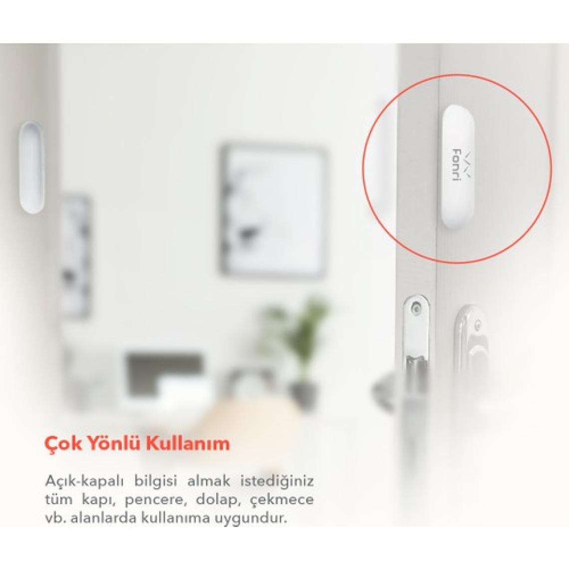 Fonri Akıllı Kablosuz Kapı Pencere Sensörü, Wifi, Mobil Bildirim, Uzaktan Takip, 2 Yıl Garantili, Google Asistan Ve Tuya Destekli