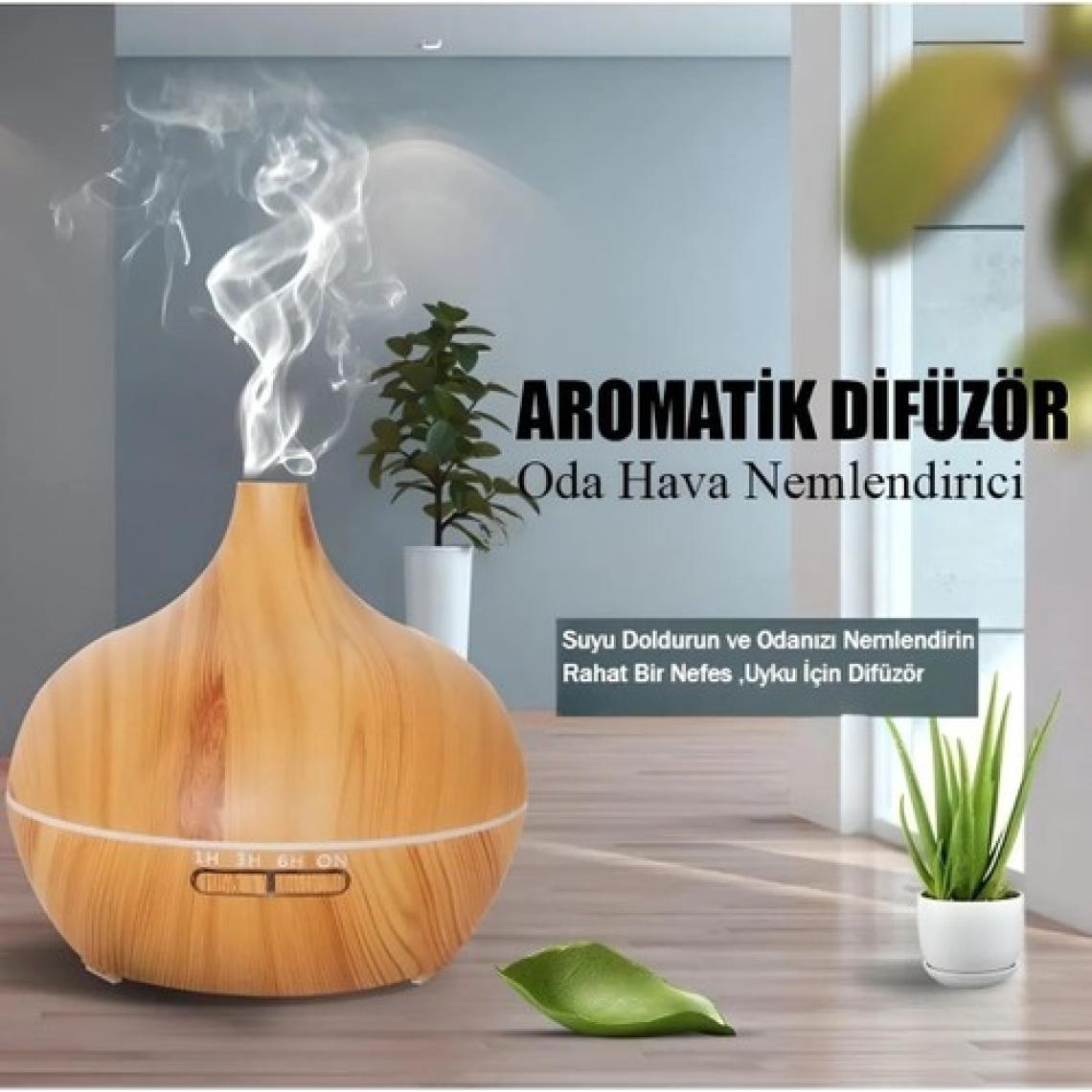 Centerstore Premium Kalite 550 ml Hava Nemlendirici Aromatik Oda Kokusu Difüzörü 7 Farklı Işıklı Buhar Makinesi