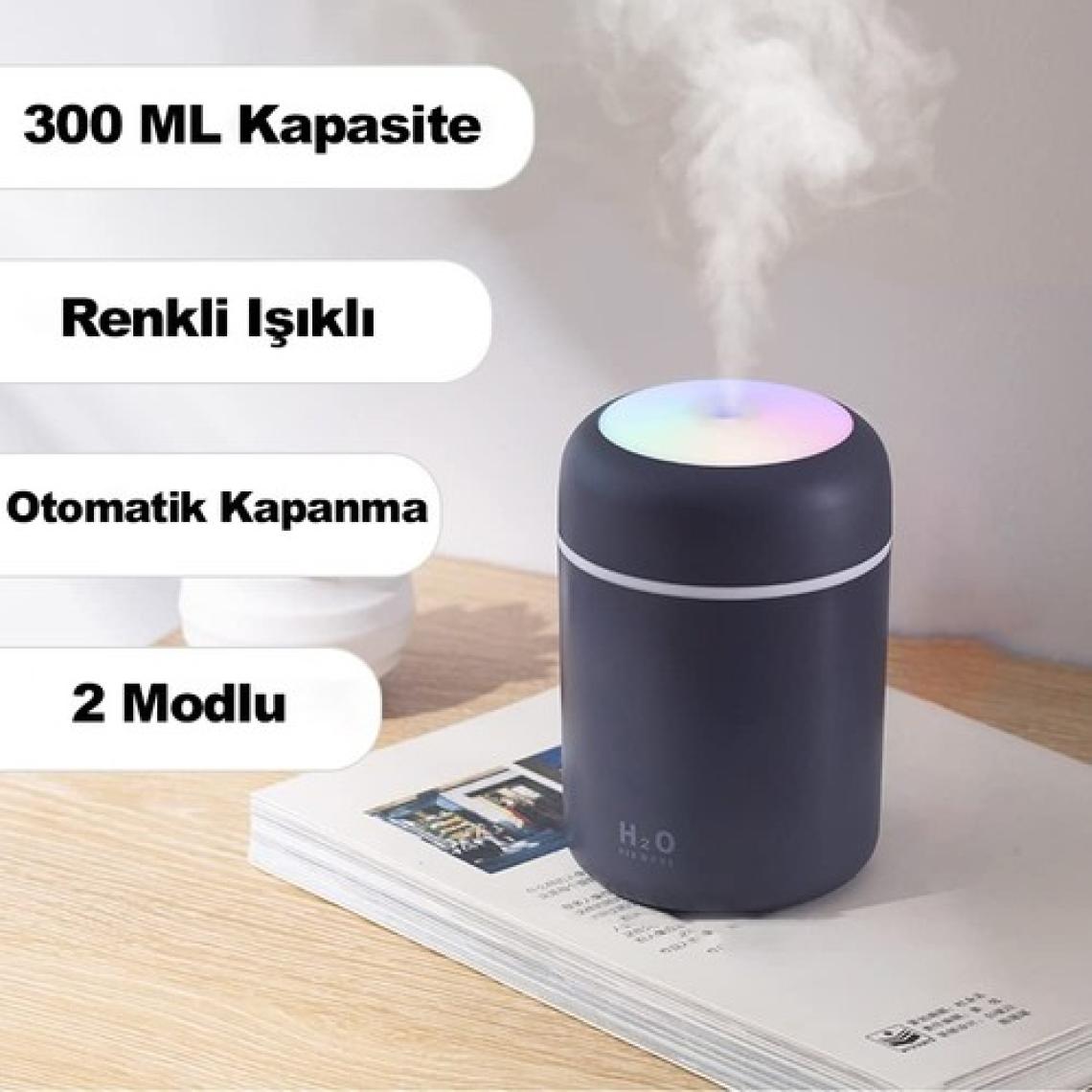 Obrax 300 ml Ultrasonik Hava Nemlendirici Ortam Nemlendirici Işıklı Hava Nemlendirici Buharlı Nemlendirici Buhar Makinesi ve Aroma Difüzörü H2O Nemlendirici Oda Nemlendirici Hava Temizleyici