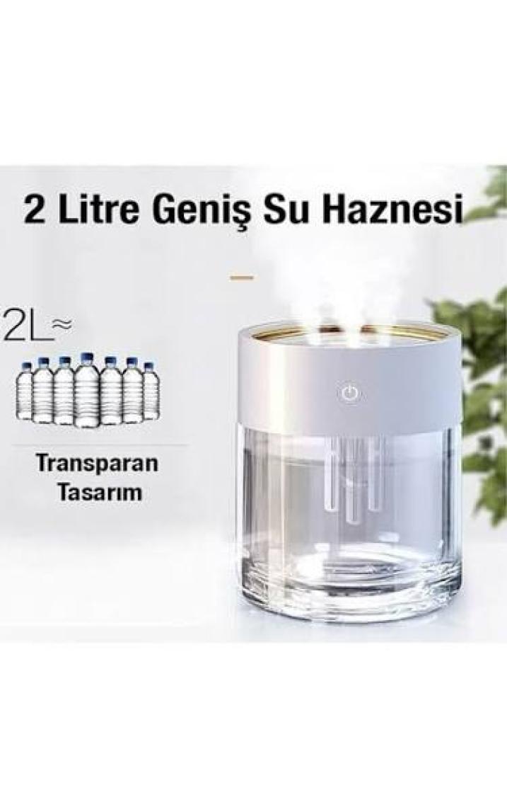 Ezere Ceypaks Üç 3 Sprey LED Işıklı Ultrasonik Hava Nemlendirici - Buhar Makinesi ve Aroma Difüzörü 2 lt