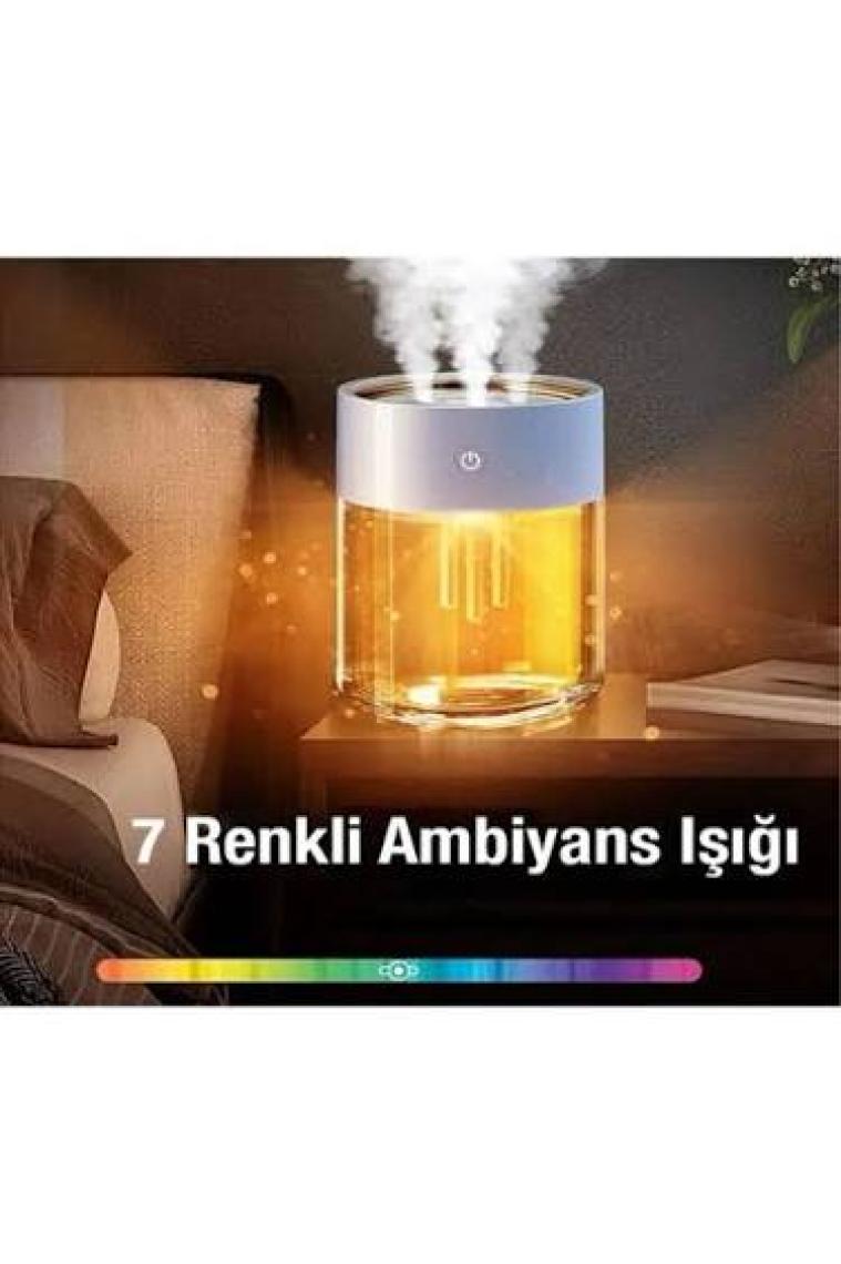 Ezere Ceypaks Üç 3 Sprey LED Işıklı Ultrasonik Hava Nemlendirici - Buhar Makinesi ve Aroma Difüzörü 2 lt