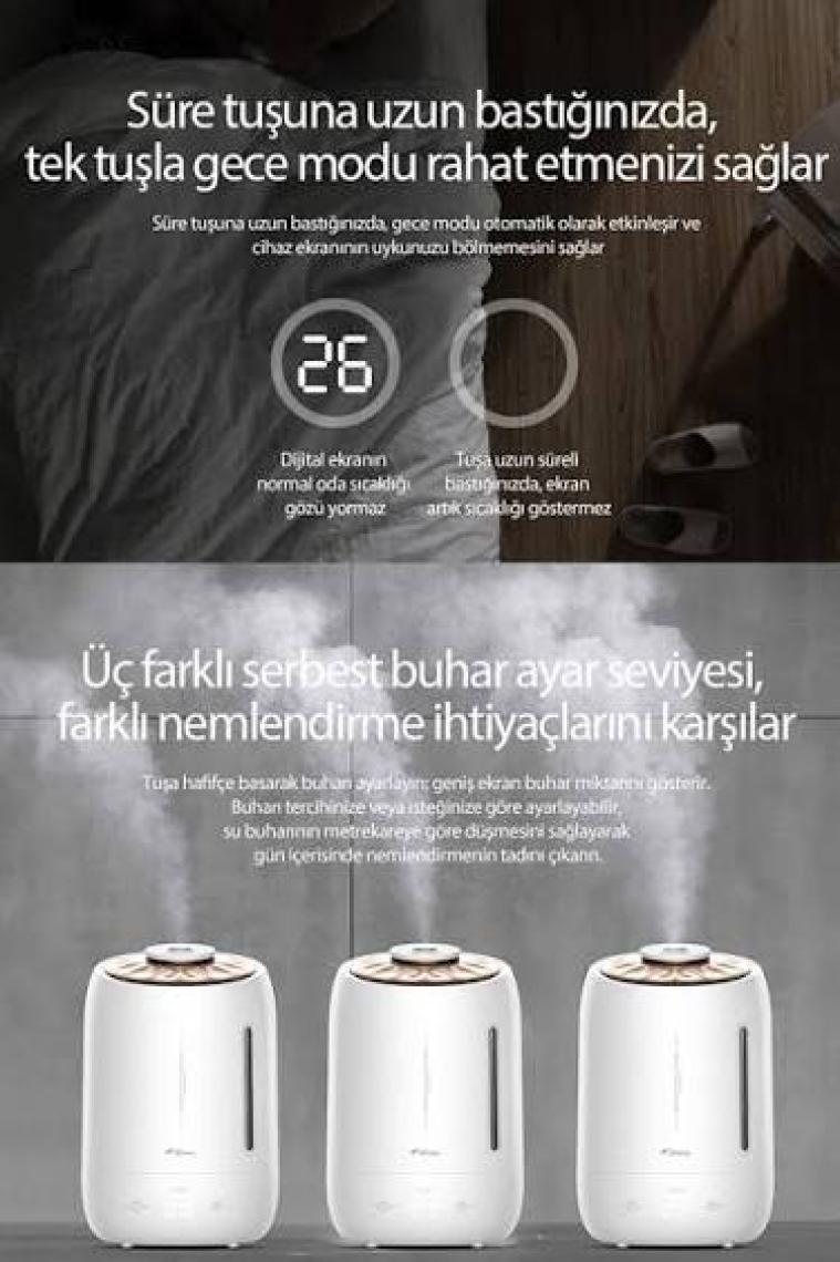 Deerma F600 Dijital Ultrasonik Buhar Makinası 5 lt - İyonizersiz