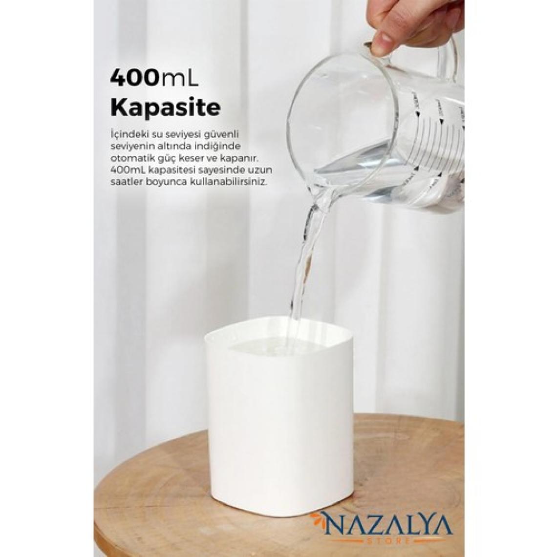 Nazalya 400 ml Gri Ultrasonik Hava Nemlendirici Buhar Makinesi ve Aroma Difüzörü