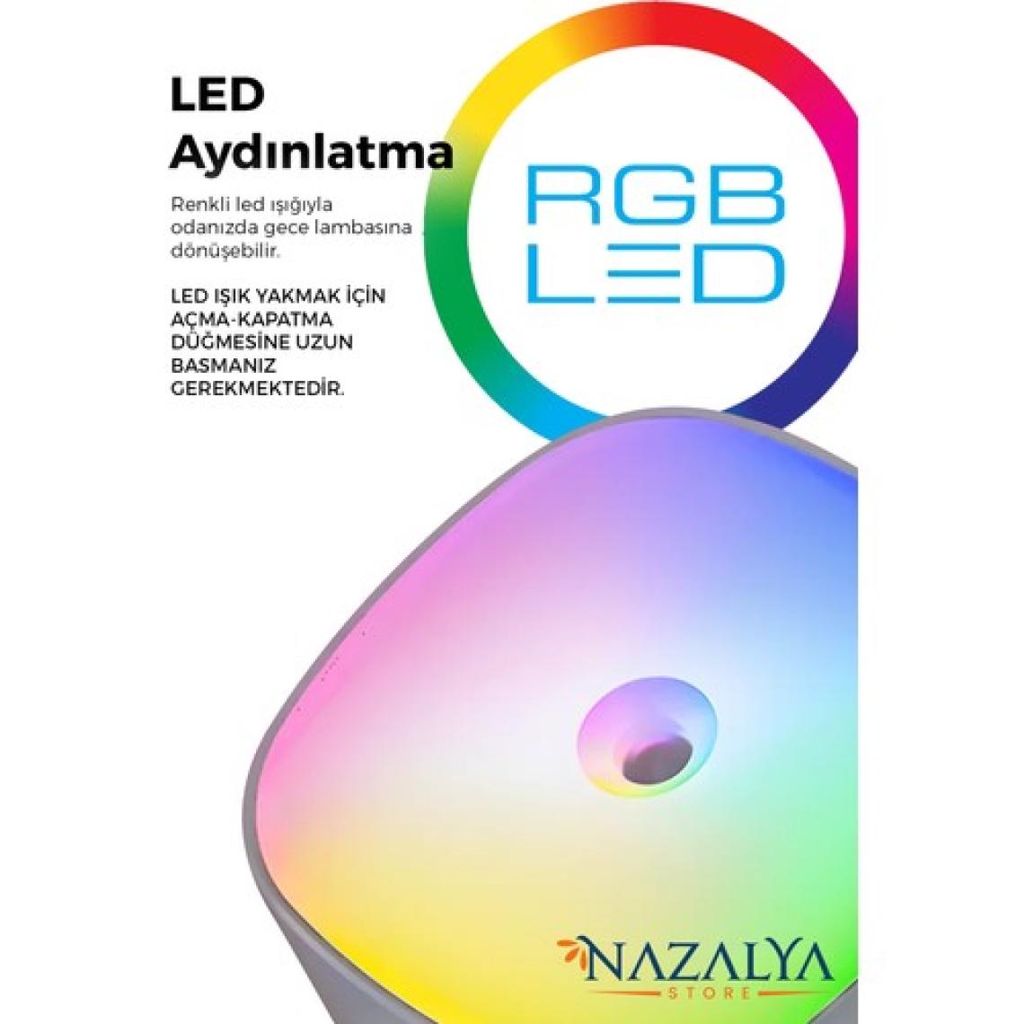 Nazalya 400 ml Gri Ultrasonik Hava Nemlendirici Buhar Makinesi ve Aroma Difüzörü