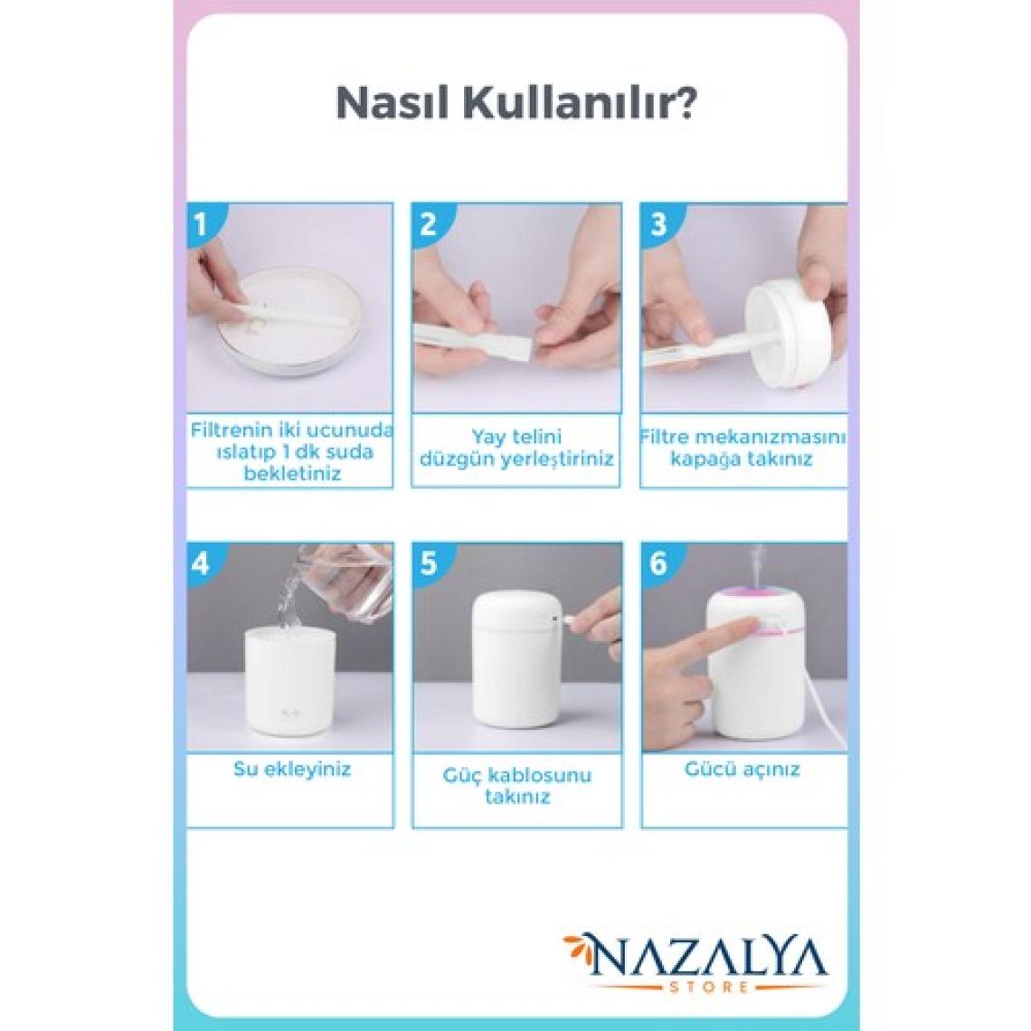Nazalya H2O 300 ml Ulrasonik Hava Nemlendirici ve Aroma Difüzörü