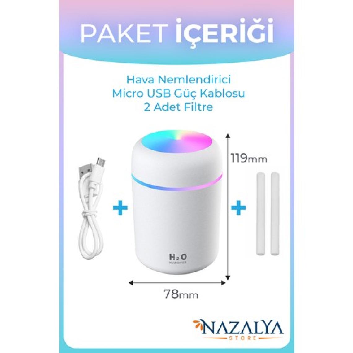 Nazalya H2O 300 ml Ulrasonik Hava Nemlendirici ve Aroma Difüzörü