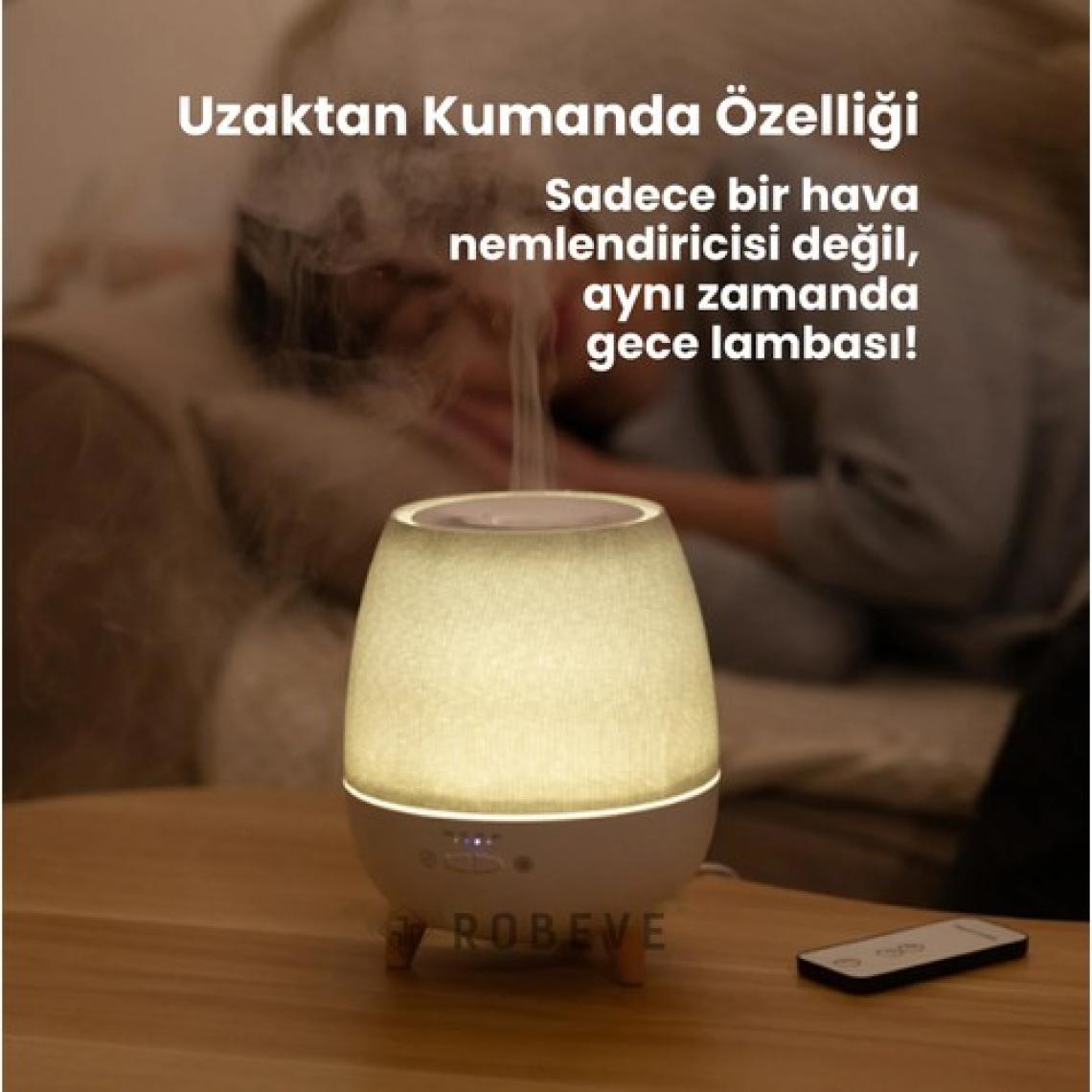 Robeve SL300 Hava Nemlendirici Buhar Makinesi Aroma Difüzörü Aromaterapi Cihazı Rgb Gece Lambası Işıklı Hava Nemlendirici Uzaktan Kumandalı Buhar Makinesi