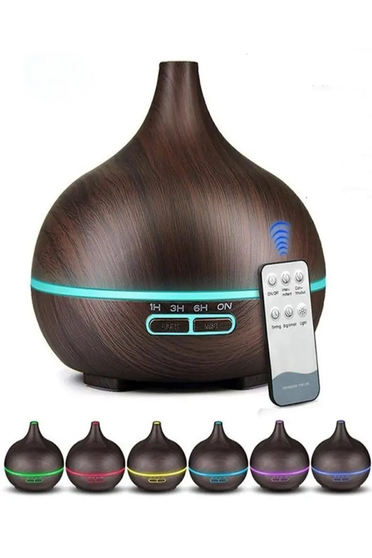 Aroma Difüzör Gece Işığı 7 LED Nemlendirici Kumandalı Buhar Makinesi 550ML