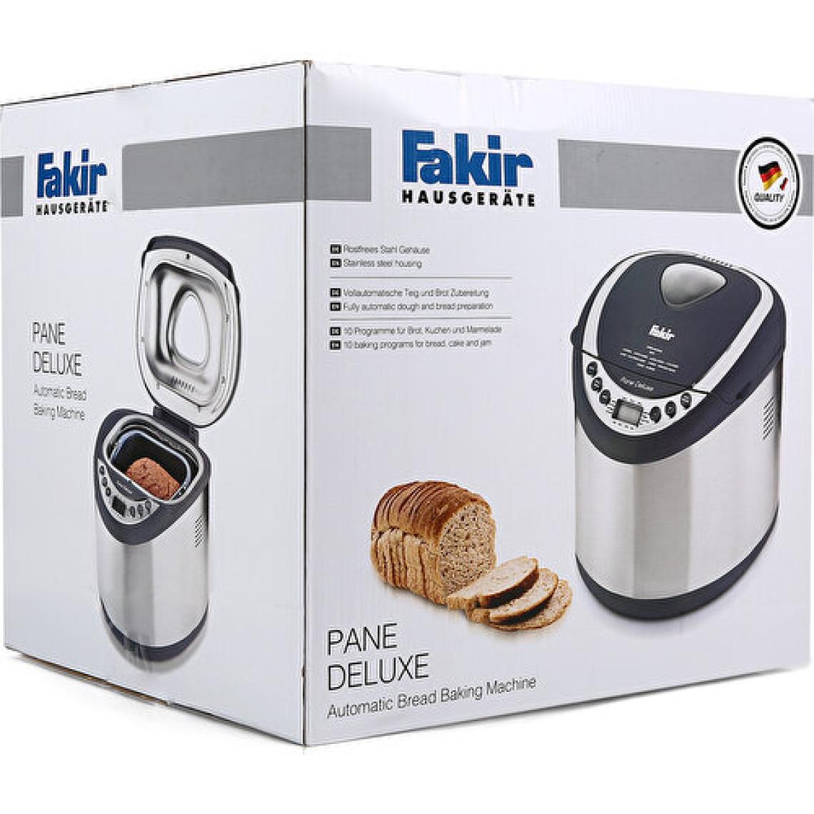 Fakir Pane Deluxe 10 Programlı Paslanmaz Çelik Ekmek Yapma Makinesi