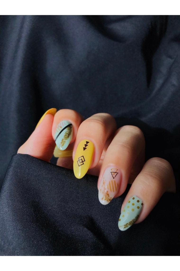 Memphis Desenler Tırnak Dövmesi Tırnak Tattoo Nail Art Tırnak Sticker