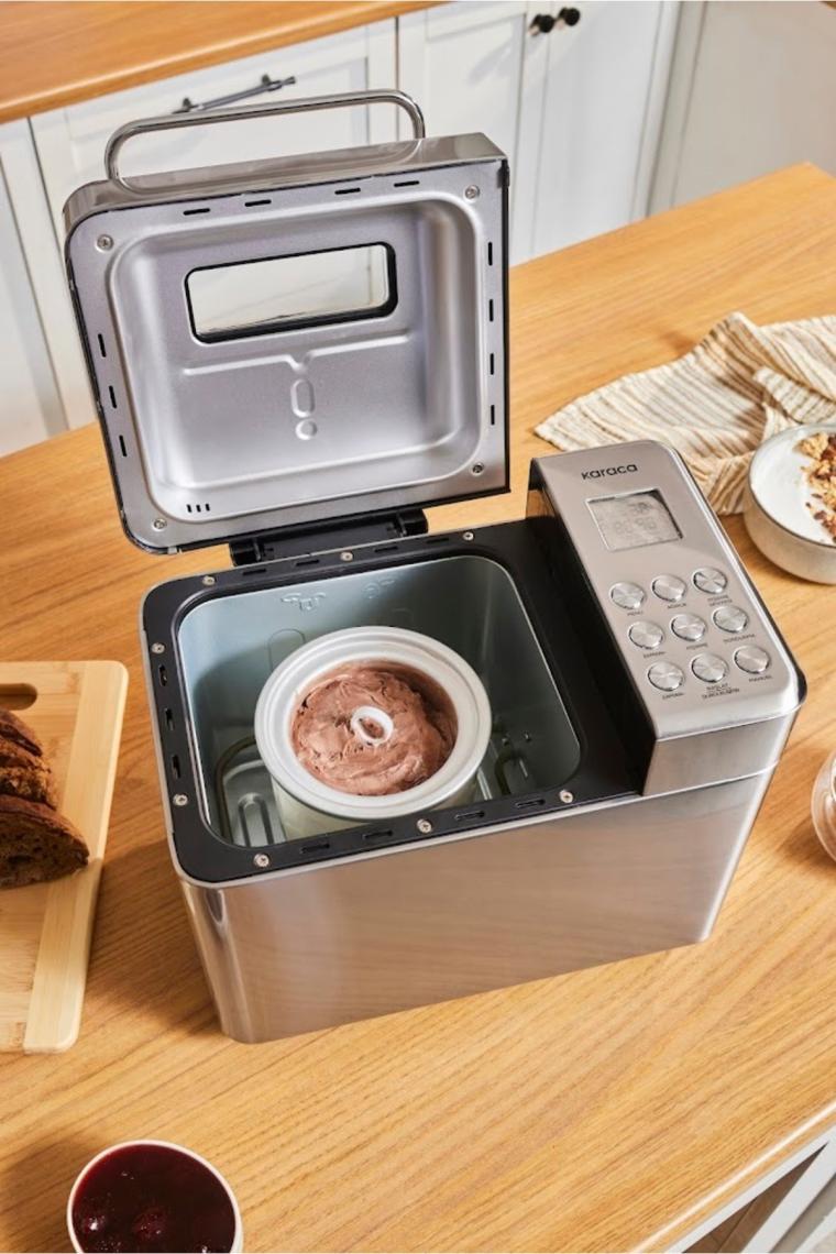 Karaca Bake Ice Inox 15 In 1 Çok Fonksiyonlu Dondurma, Reçel, Yoğurt, Hamur Yoğurma Ve  Ekmek Yapma Makinesi
