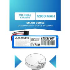 Electroll Smart 360 S9 Uyumlu Batarya (ORJİNAL KAPASİTE) 5200mah Pil Robot Süpürge Bataryası 360rcs9us