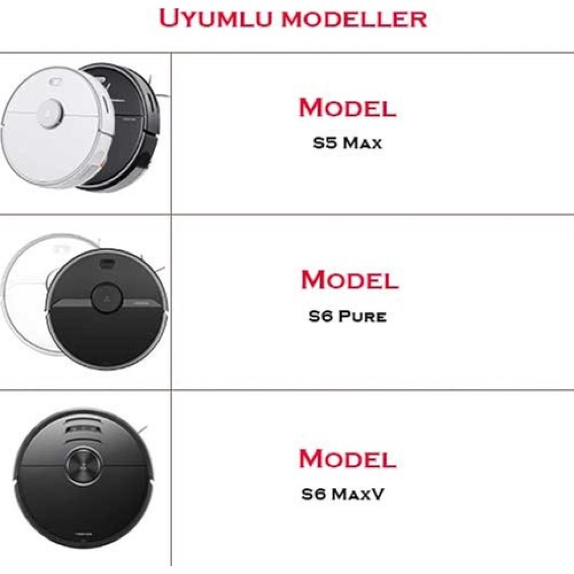 iBrush Roborock S5 Max Uyumlu 2li Hepa Filtre ve 2li Siyah Yan Fırça